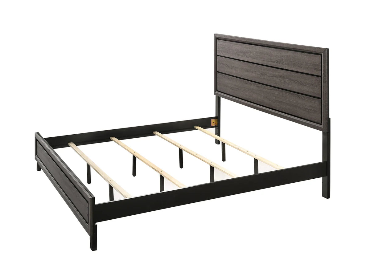 Akerson Grey Wood-Finish Bedroom Set