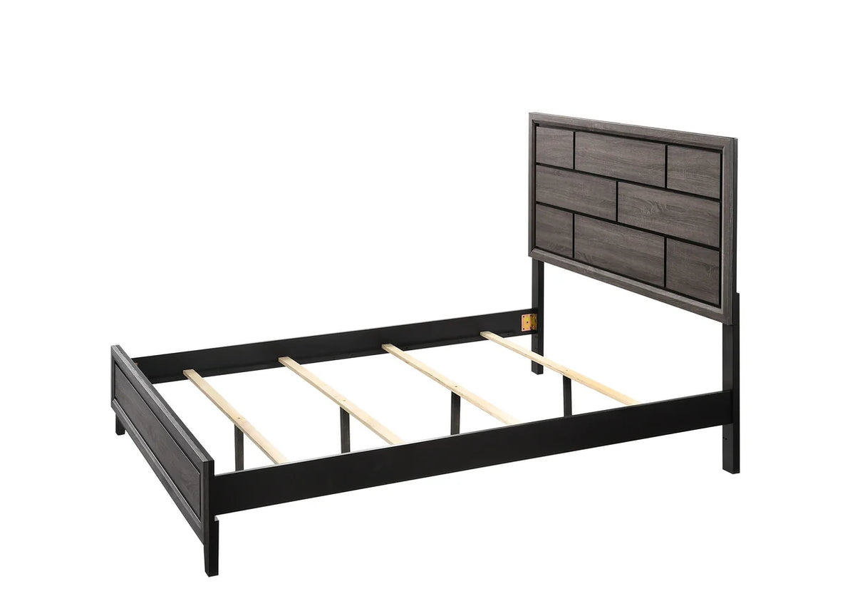 Akerson Grey Wood-Look Panel Bed