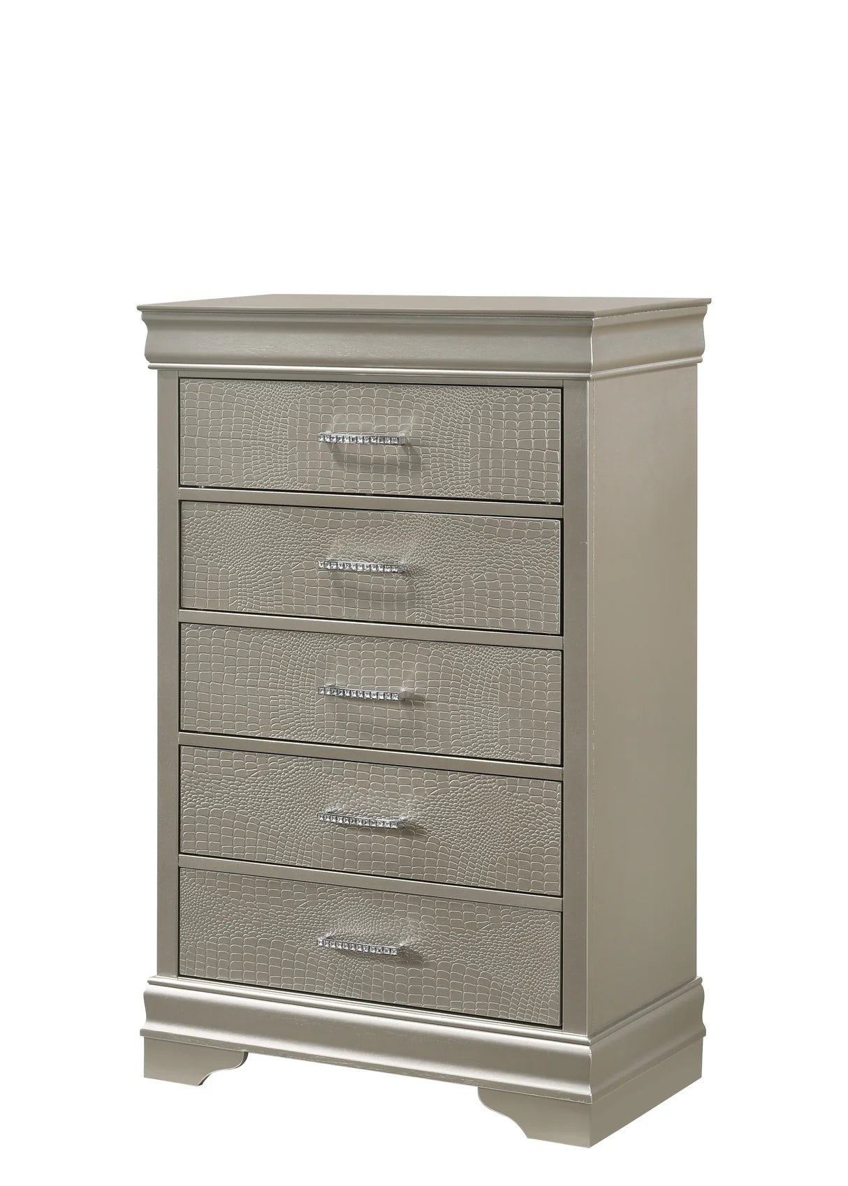 Amalia Silver-Tone Upholstered Bedroom Set
