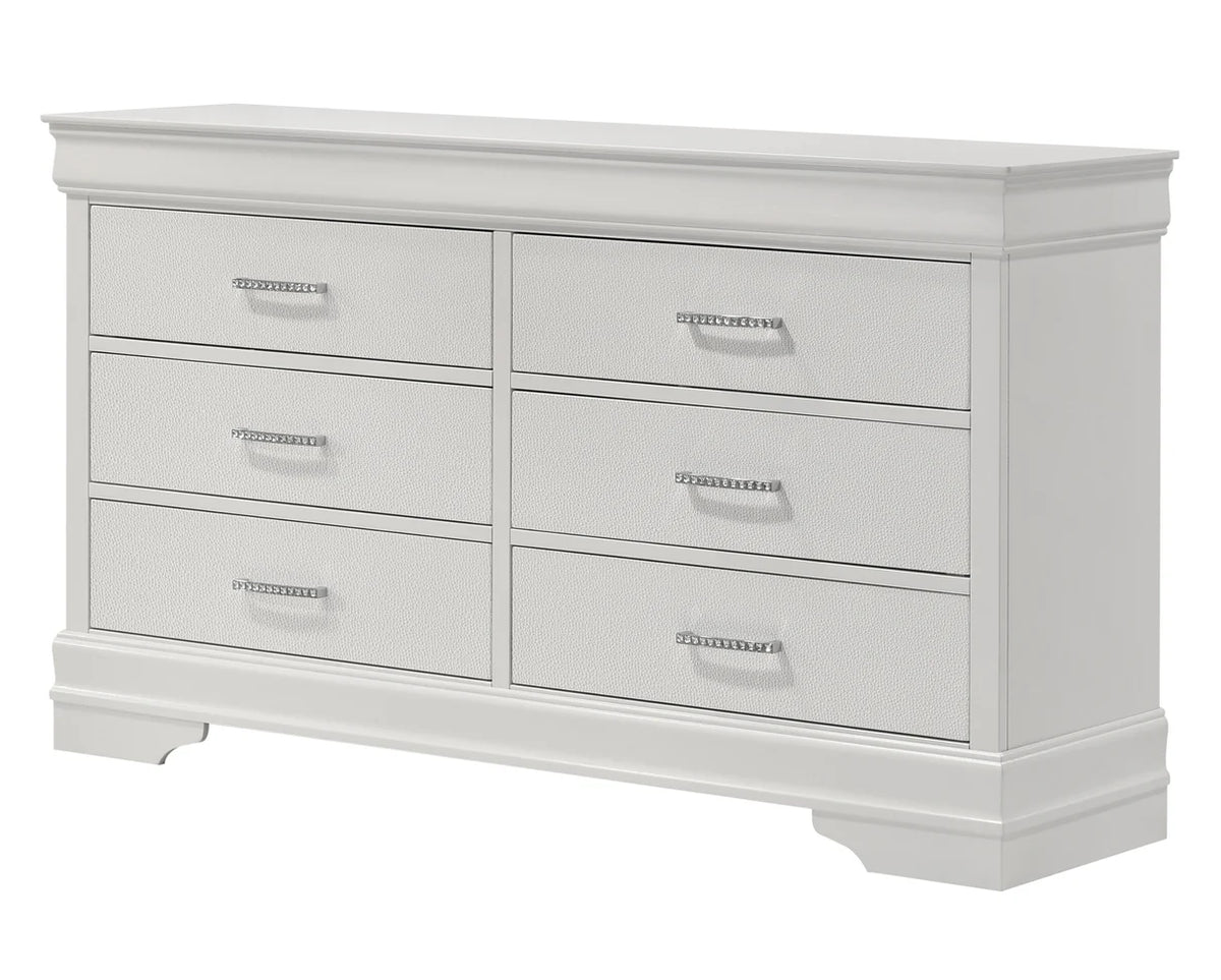 Amalia White Upholstered Bedroom Set