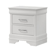 Amalia White Wood Nightstand with Two Drawers