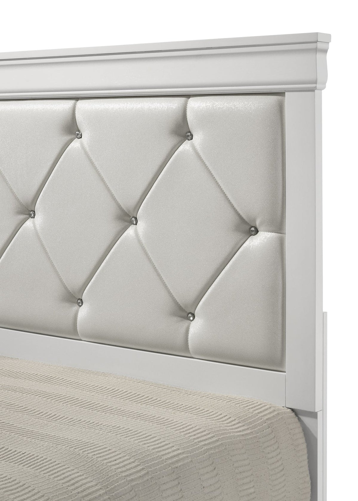 Amalia White Tufted Upholstered Panel Bed