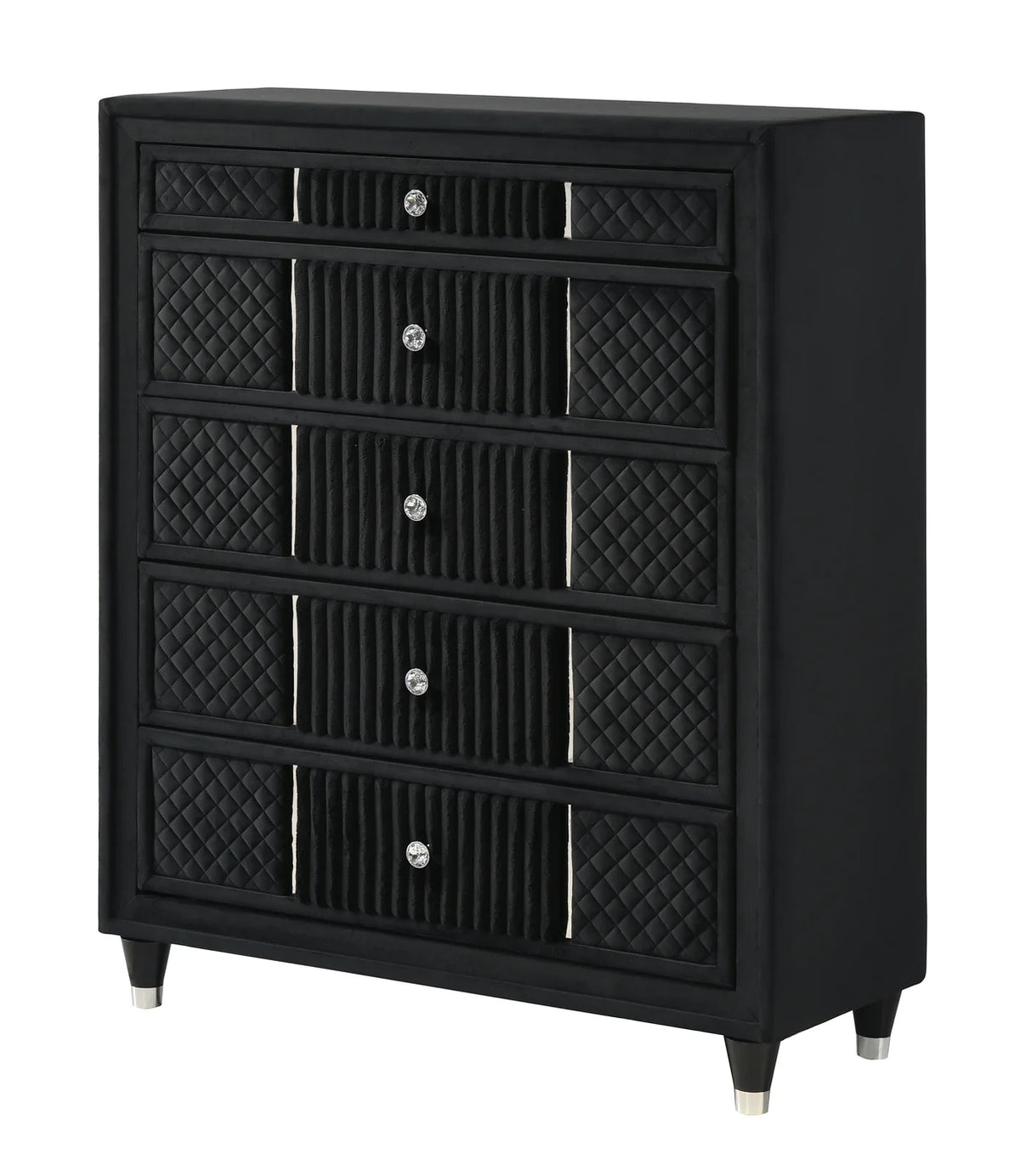 Armany Upholstered Wingback Bedroom Set in Black