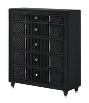 Armany Black Tufted Chest of Drawers