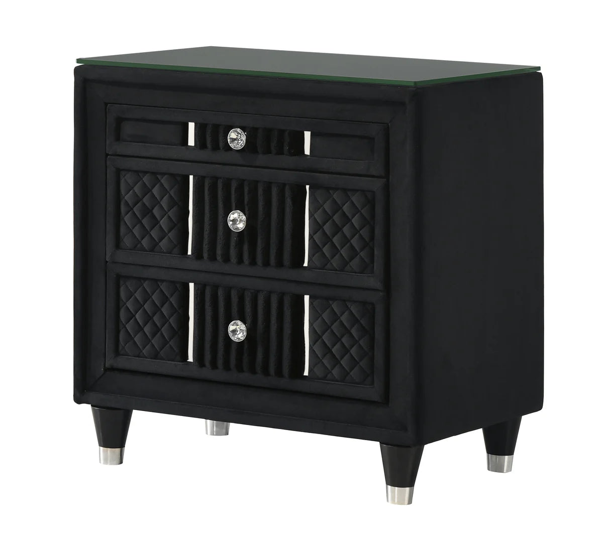 Armany Upholstered Wingback Bedroom Set in Black