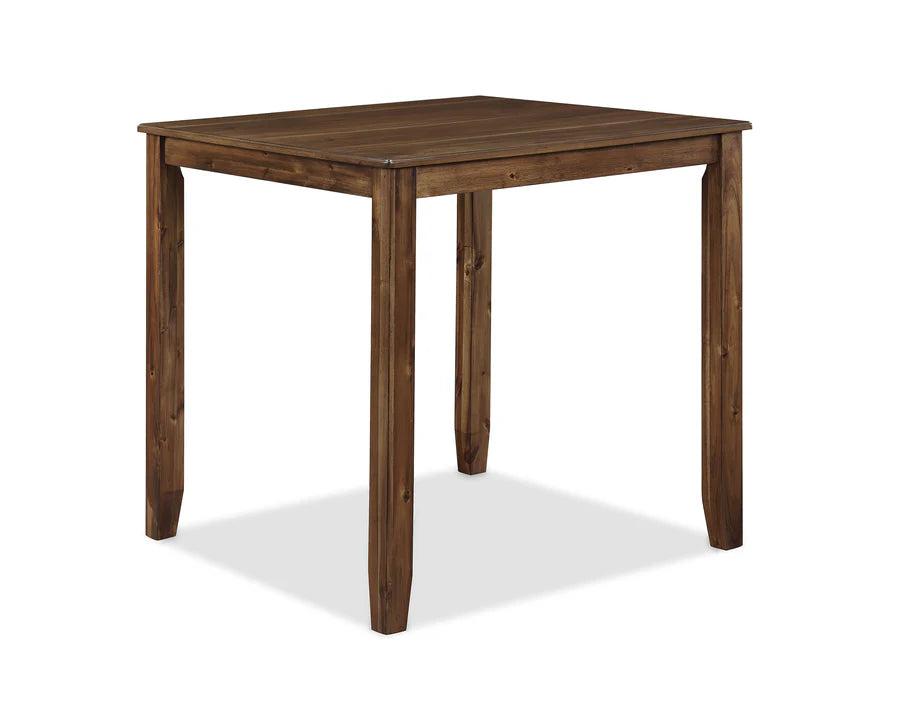 Ashborn 5-Piece Counter Height Dining Set with Ladder-Back Chairs | Rustic Woodgrain Dining Style
