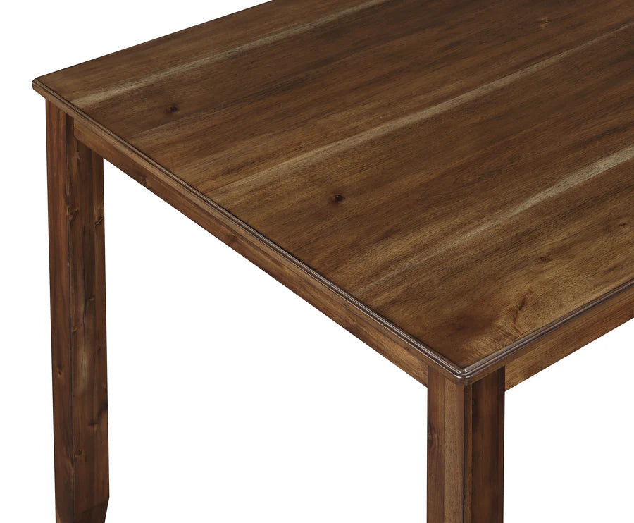 Ashborn 5-Piece Counter Height Dining Set with Ladder-Back Chairs | Rustic Woodgrain Dining Style