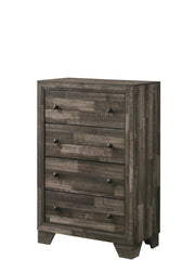 Atticus Rustic Wood-Grain Chest of Drawers