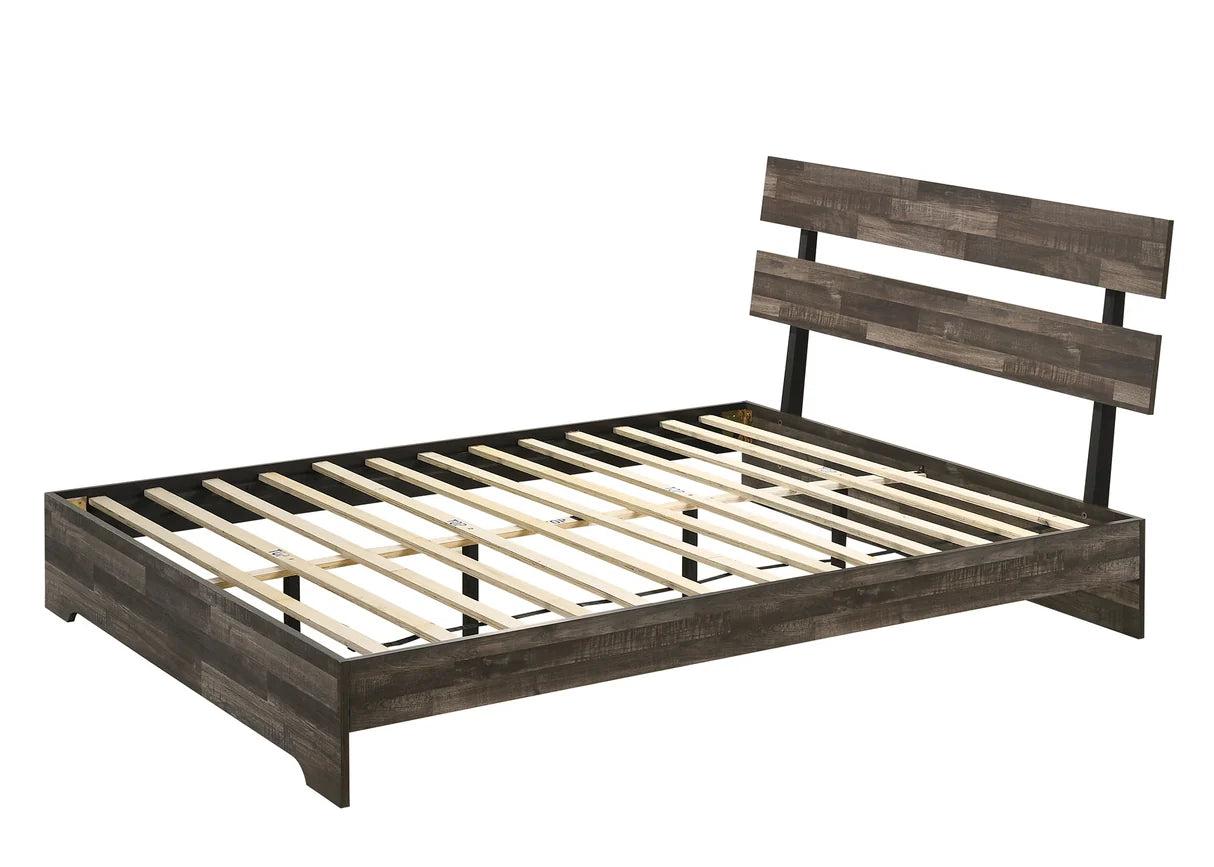 Atticus Rustic Plank Platform Bed