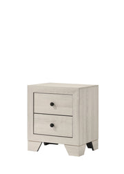 Atticus White Wood 2-Drawer Nightstand
