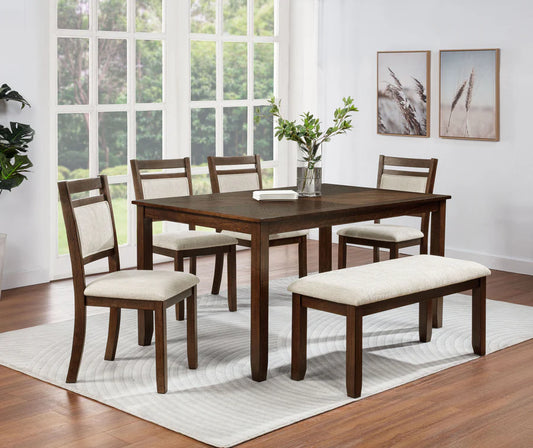 Avasa Dining Set with Upholstered Chairs & Optional Bench | Classic Elegant Dining Collection