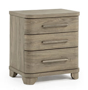 Veranda 3-Drawer Nightstand in Weathered Grey Finish