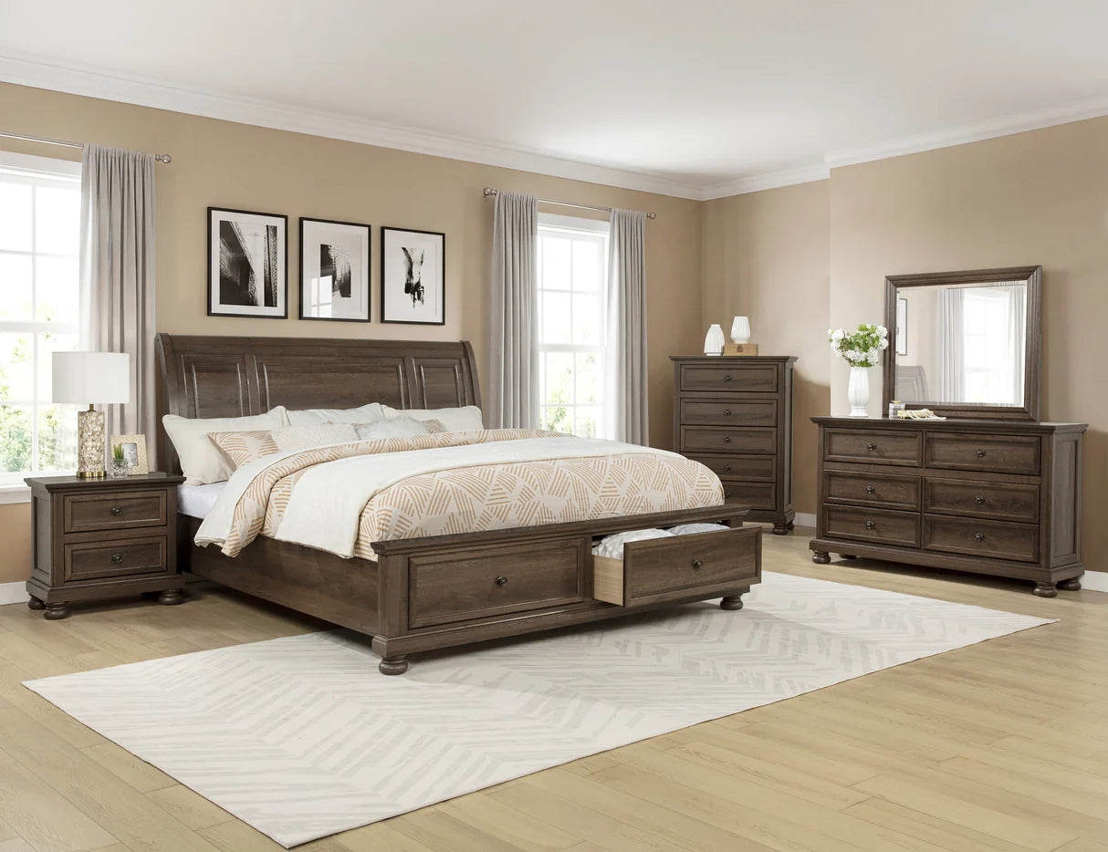 Claribelle Brown Sleigh Storage Bedroom Set