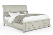 Claribelle Weathered White Sleigh Storage Bed
