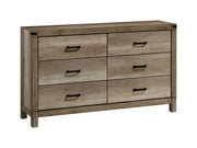 Matteo Weathered Oak-Tone 6-Drawer Dresser