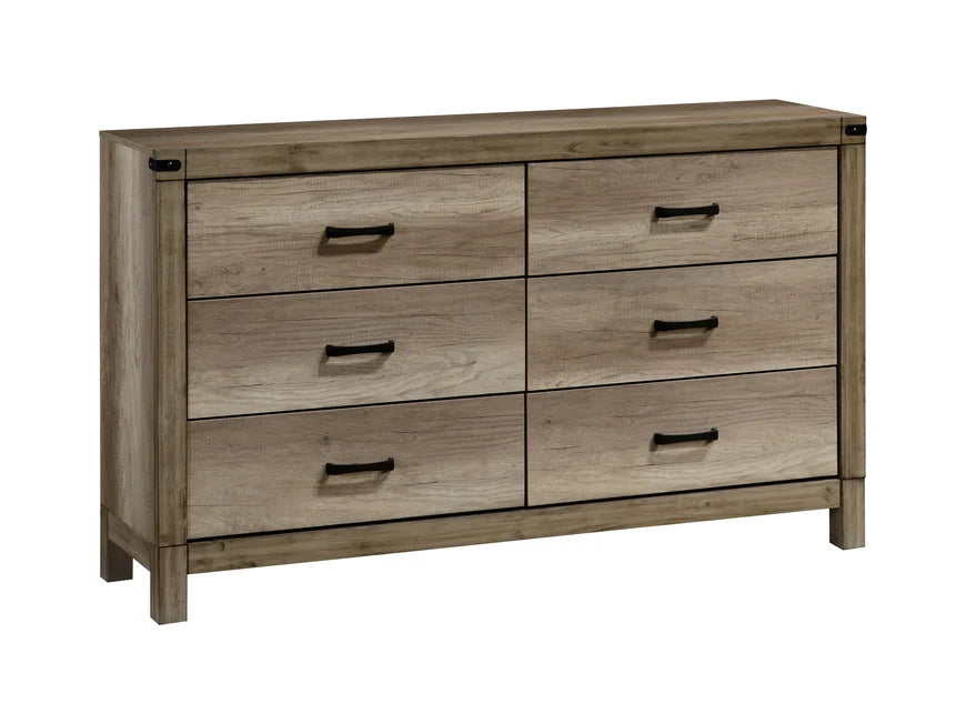 Matteo Upholstered Panel Bedroom Set with Weathered Wood Finish