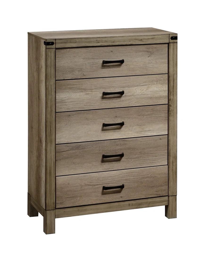Matteo Upholstered Panel Bedroom Set with Weathered Wood Finish