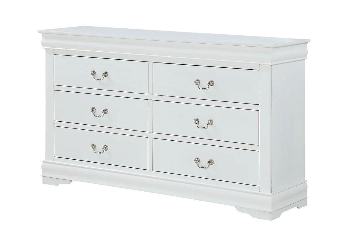 Louis White Sleigh Bedroom Set