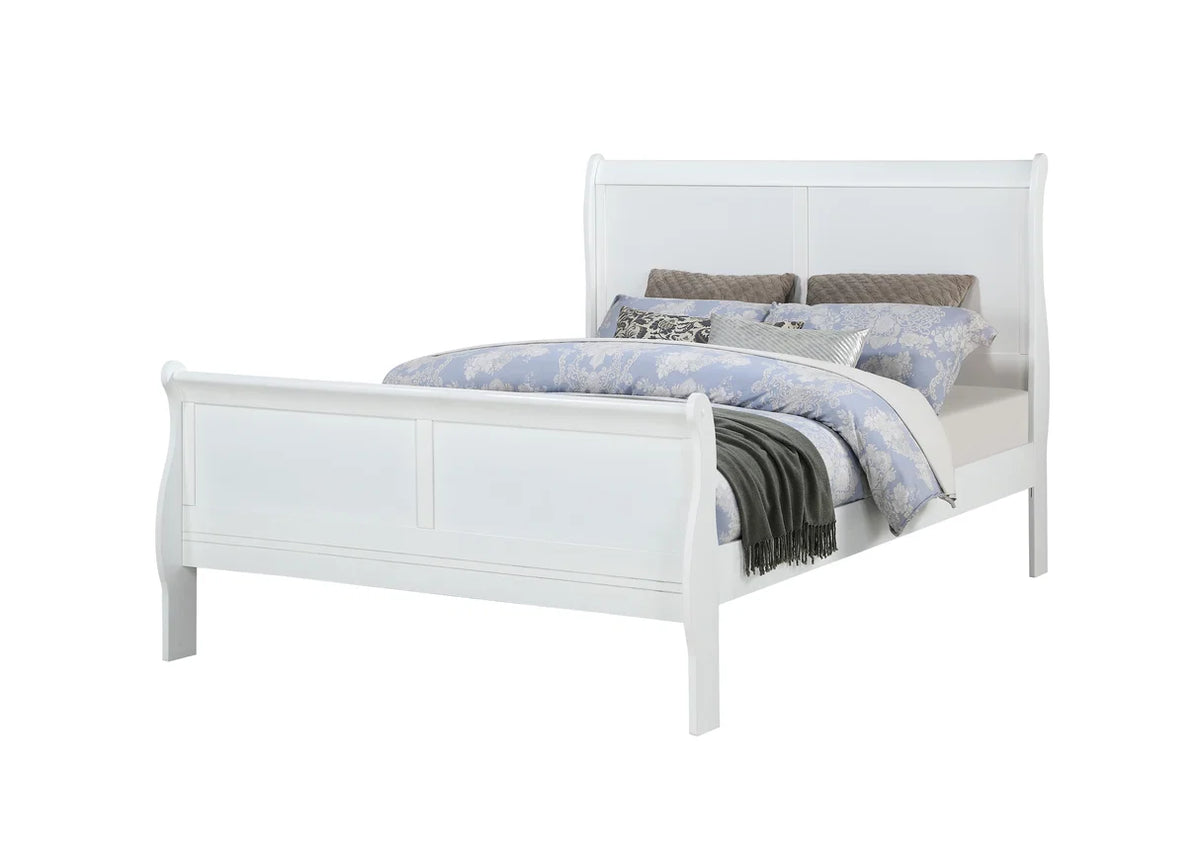 Louis White Sleigh Bedroom Set