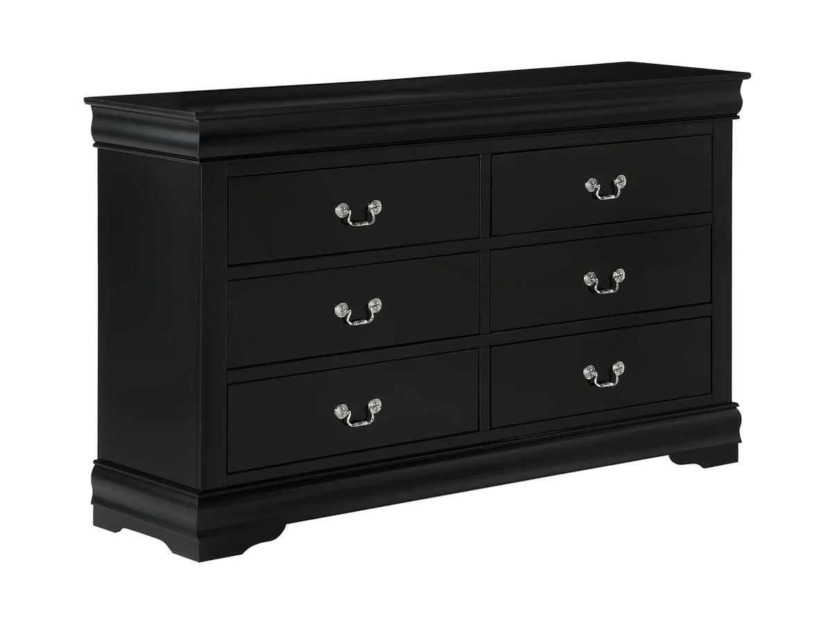 Louis Black 6-Drawer Dresser