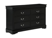 Louis Black 6-Drawer Dresser