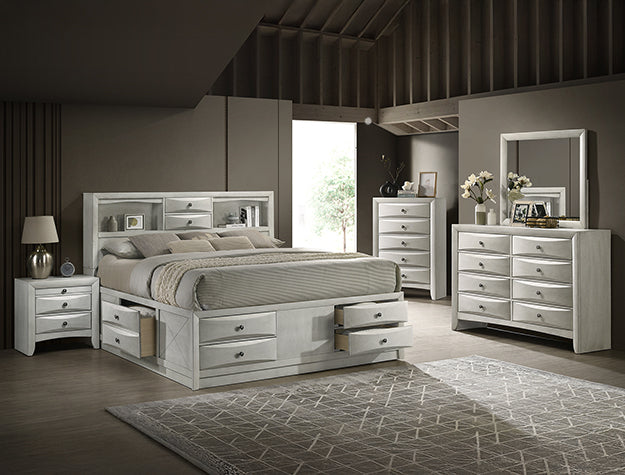 Emily Storage White Bedroom Set