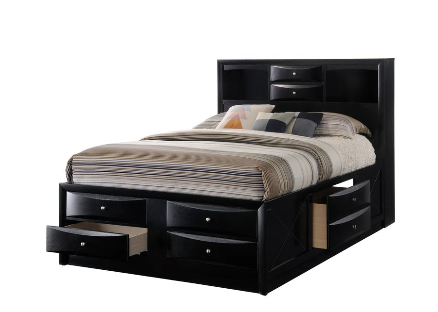 Emily Storage Black Bedroom Set