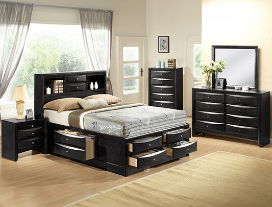 Emily Storage Black Bedroom Set