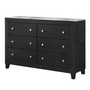 Cadence Black 6-Drawer Dresser with Marble-Look Top