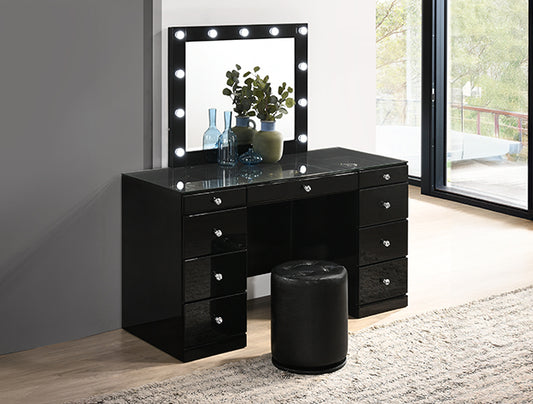 Avery Black Makeup LED Vanity Set