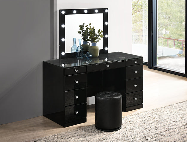 Avery Black Makeup LED Vanity Set