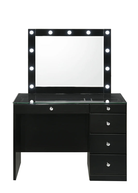 Morgan Black Makeup LED Vanity Set