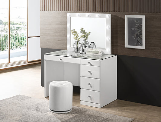 Morgan White Makeup LED Vanity Set