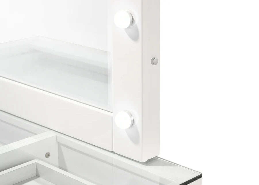 Morgan White Makeup LED Vanity Set
