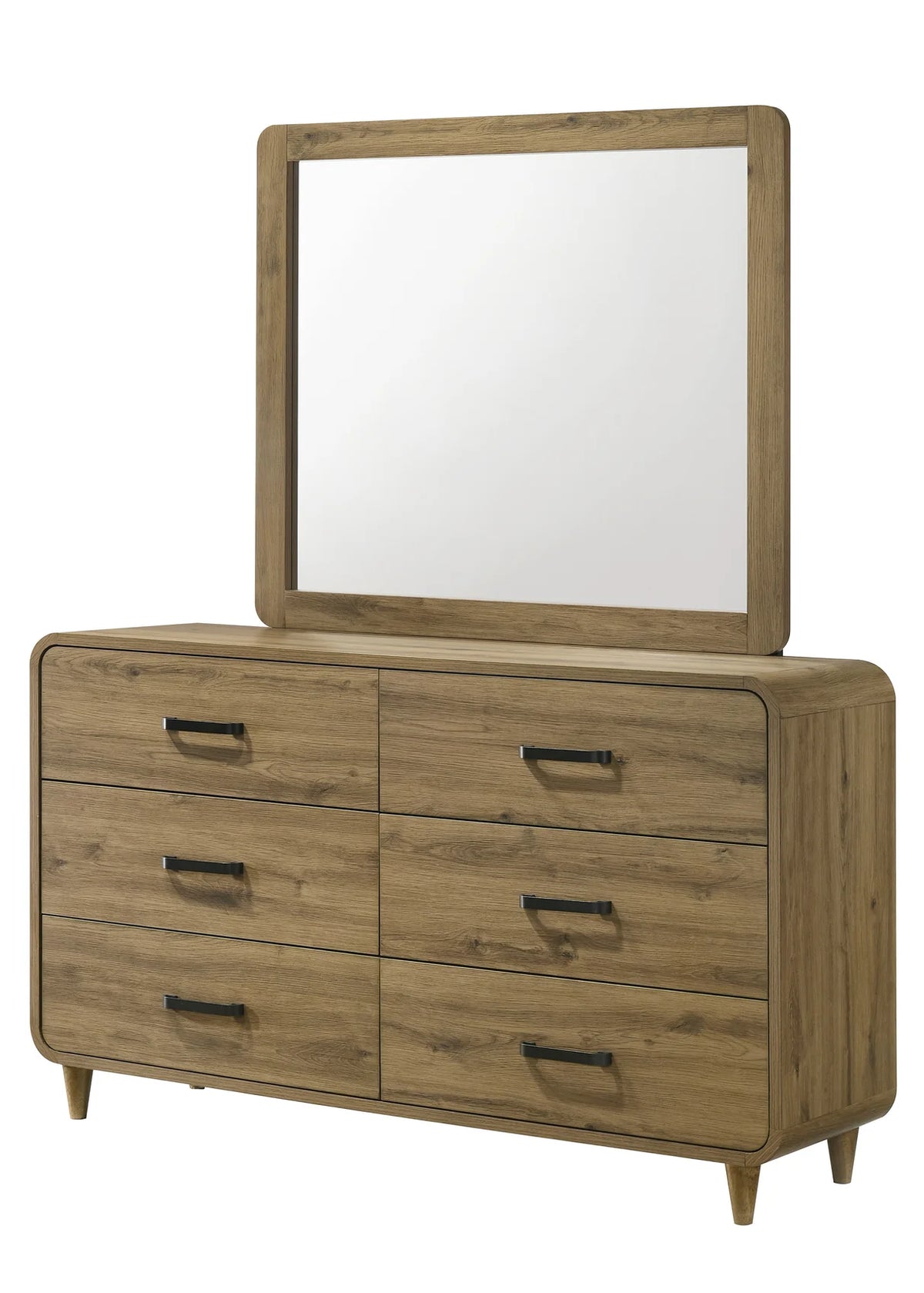 Nyomi Light Brown Wood-Tone 6-Drawer Dresser