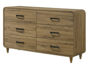 Nyomi Light Brown Wood-Tone 6-Drawer Dresser