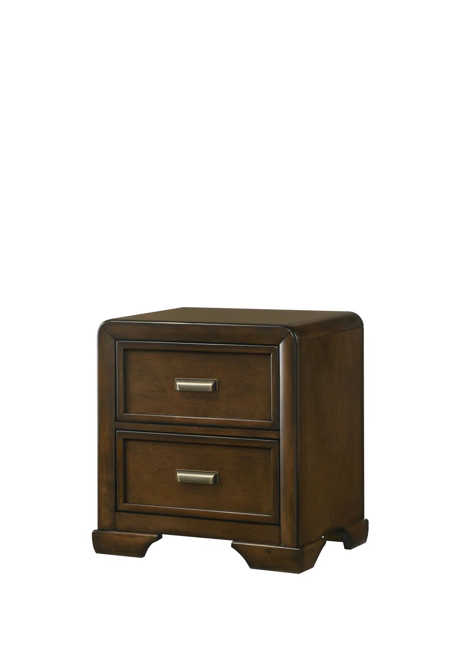 Coffield nightstand with warm wood finish and sleek hardware