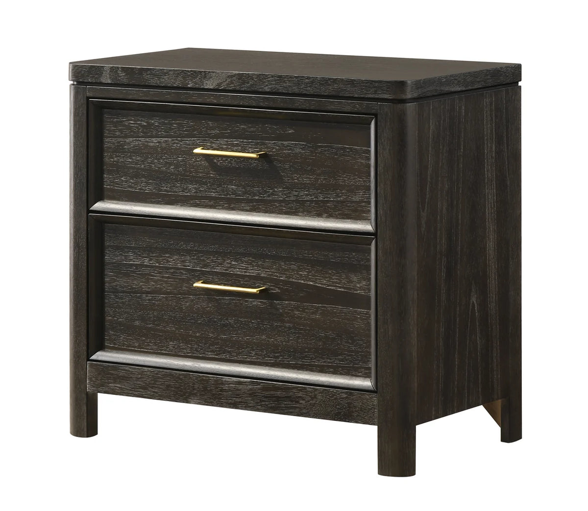 Ethel Upholstered Bed Bedroom Set with Dark Wood Finish
