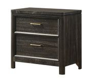 Ethel Dark Wood Two-Drawer Nightstand