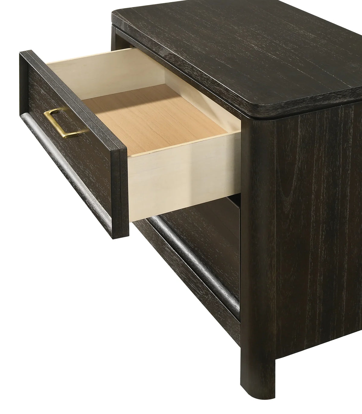 Ethel Upholstered Bed Bedroom Set with Dark Wood Finish