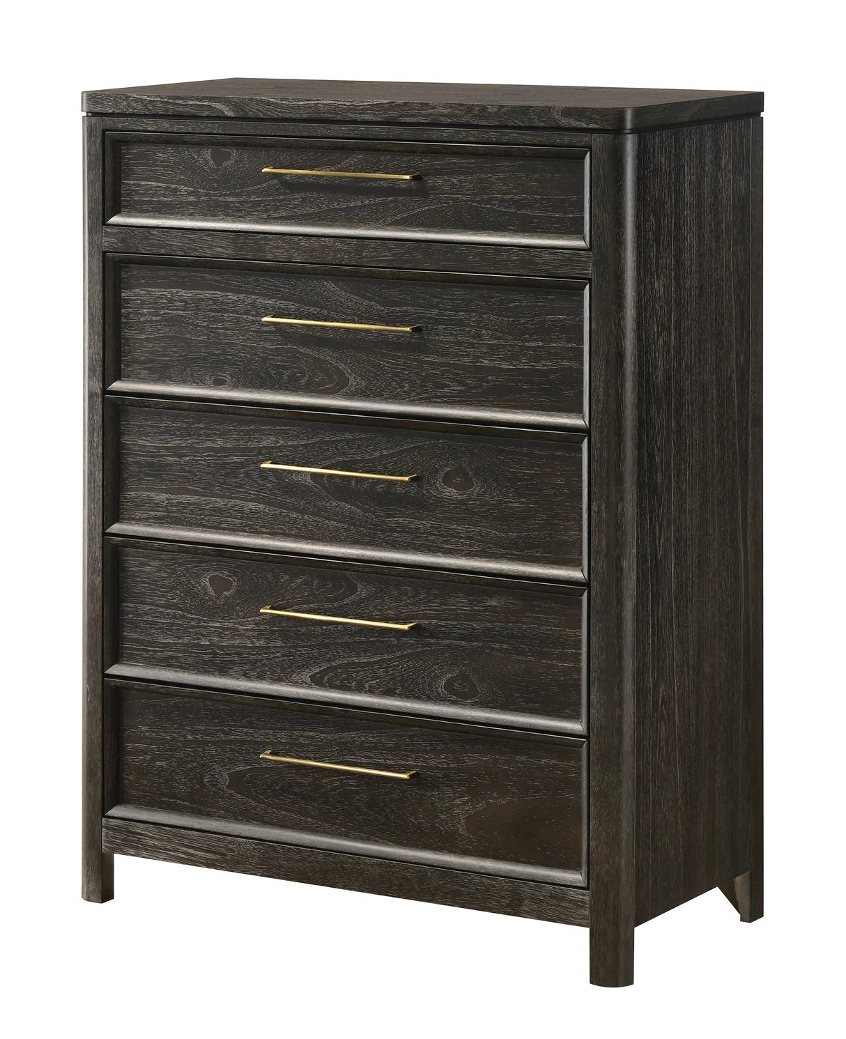 Ethel Upholstered Bed Bedroom Set with Dark Wood Finish