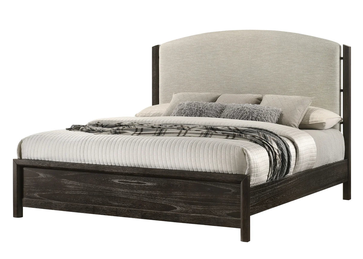 Ethel Upholstered Panel Bed with Arched Headboard