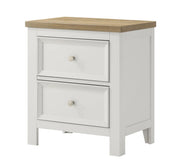Aston White Two-Drawer Nightstand
