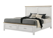 Aston White Two-Tone Platform Storage Bed