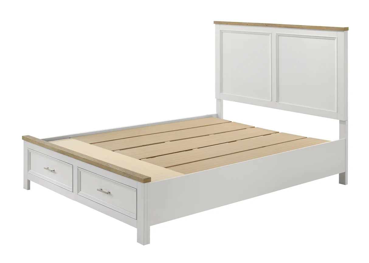 Aston White Two-Tone Platform Storage Bed
