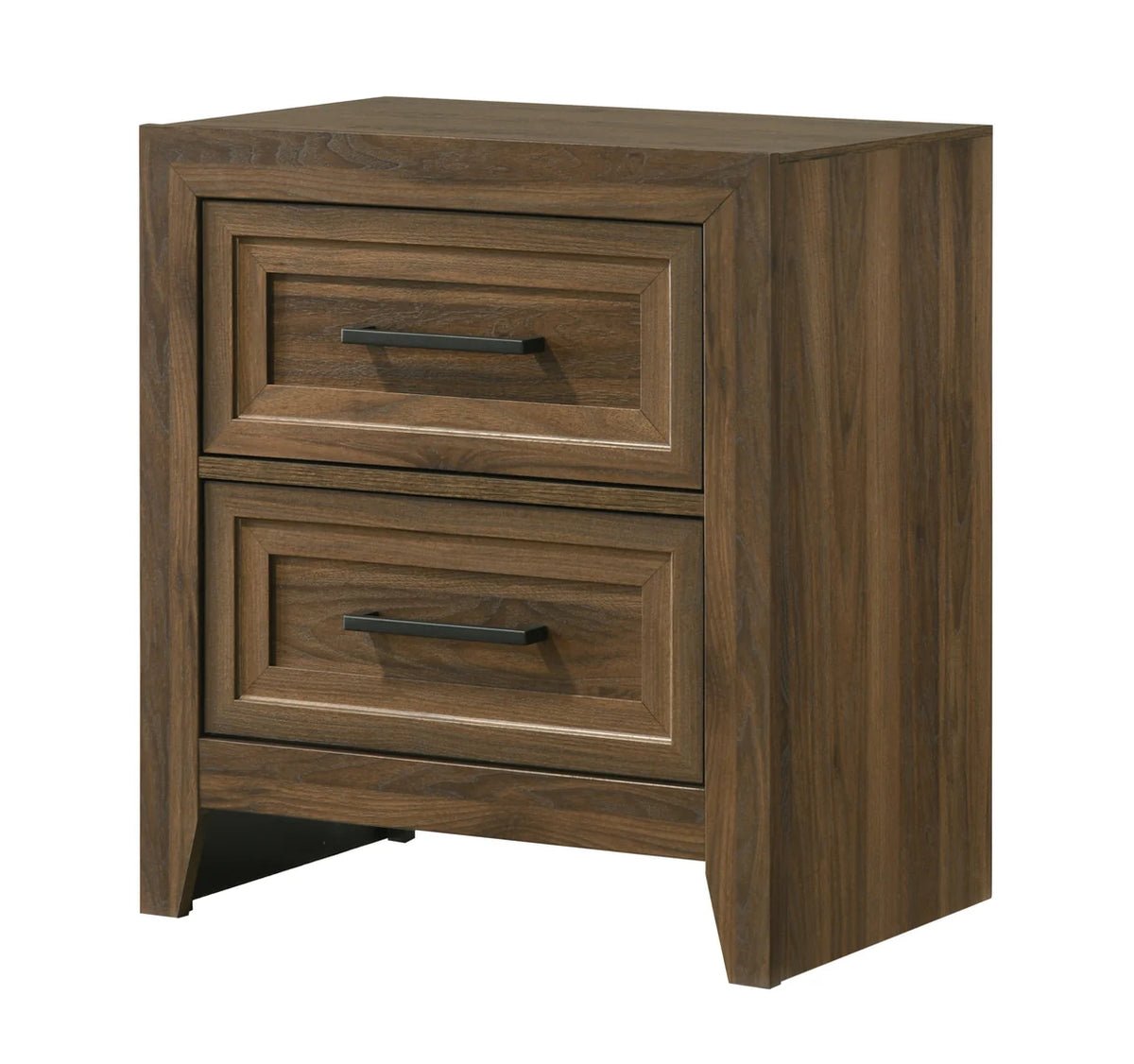 Lorraine Brown Wood Nightstand with Two Drawers
