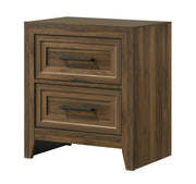 Lorraine Brown Wood Nightstand with Two Drawers