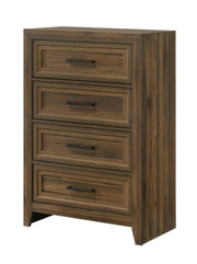 Lorraine Brown Wood Panel Chest of Drawers