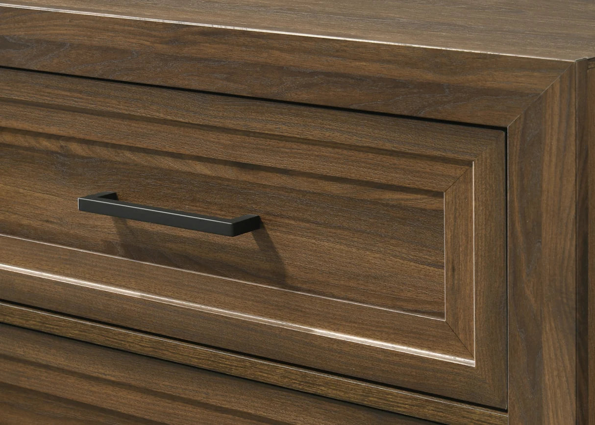 Lorraine Brown Wood Nightstand with Two Drawers