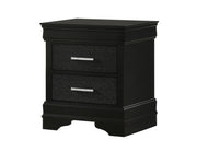 Amalia Black Tufted Nightstand